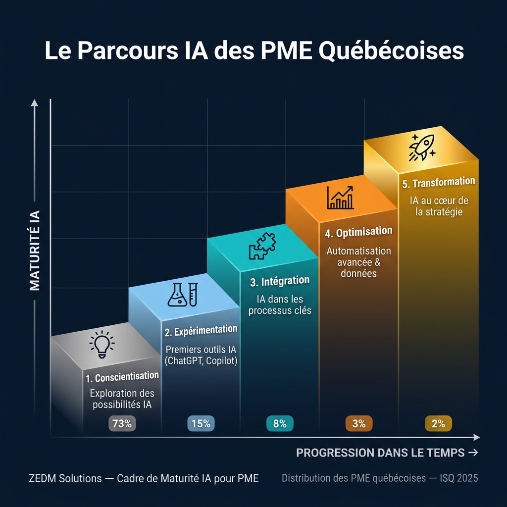 Le Parcours IA des PME Québécoises — Cadre de Maturité ZEDM Solutions